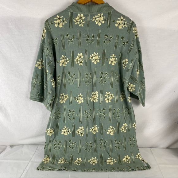 Tommy Bahama Vintage Men's 3 Button Polo Shirt flower Print Large (L) - Picture 4 of 6